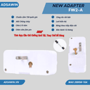 Ổ cắm chuyển đổi 2000W kèm cầu chì chia 2 ổ | Công tắc tiện lợi, chống cháy | Adsawin FW2A 2
