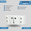 Ổ cắm chuyển đổi 3 chấu sang 2 chấu – 3 ổ – ADSAWIN AW3A 1