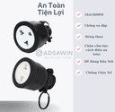 Phích Cắm Âm Chịu Tải Cao Su Cao Chống Va Đập, Chống Cháy,2-3 Chấu Thailand– 16A 2