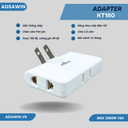 Phích cắm chia 3 ổ không gian hẹp C029 – ABS chống cháy – 2500W 1