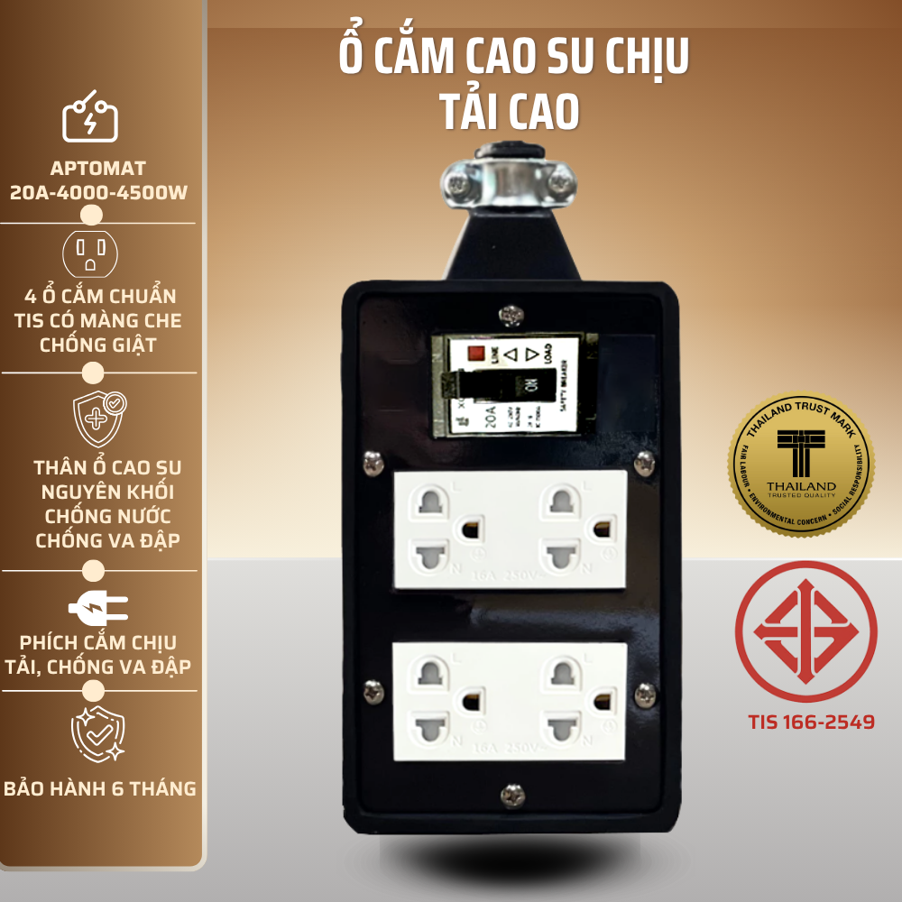 Ổ cắm cao su chịu tải